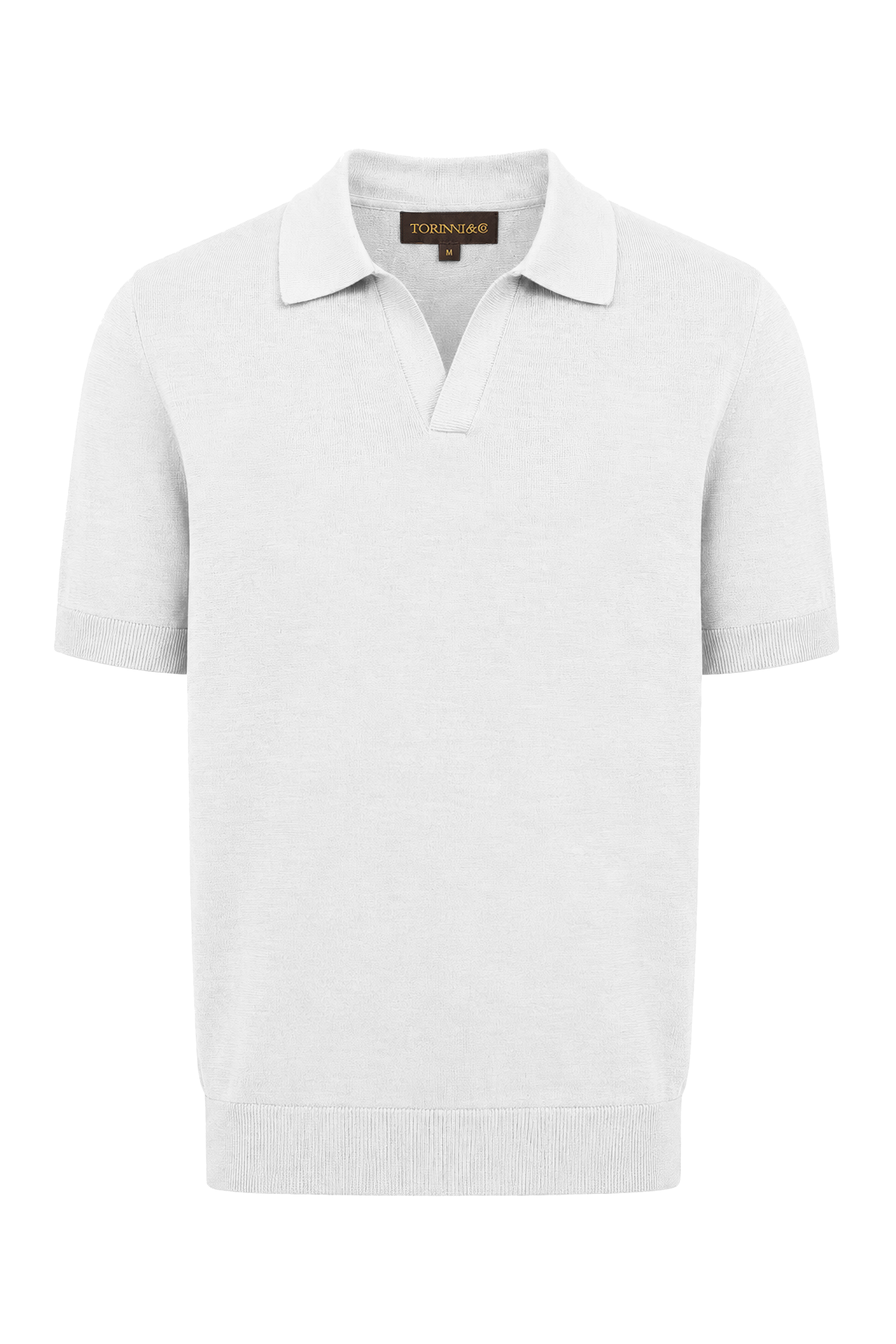 Buttonless Polo in White
