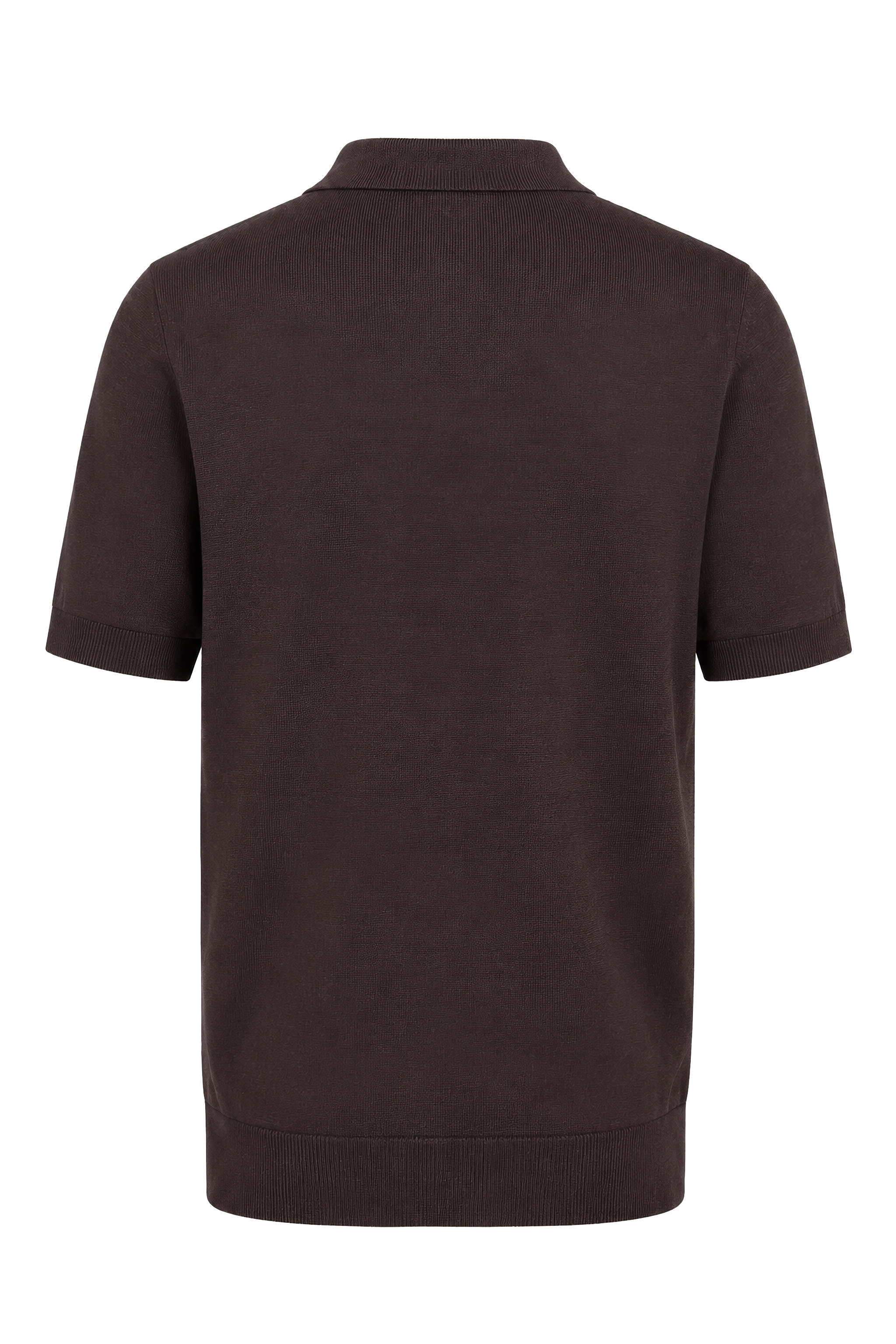 Buttonless Polo in Brown