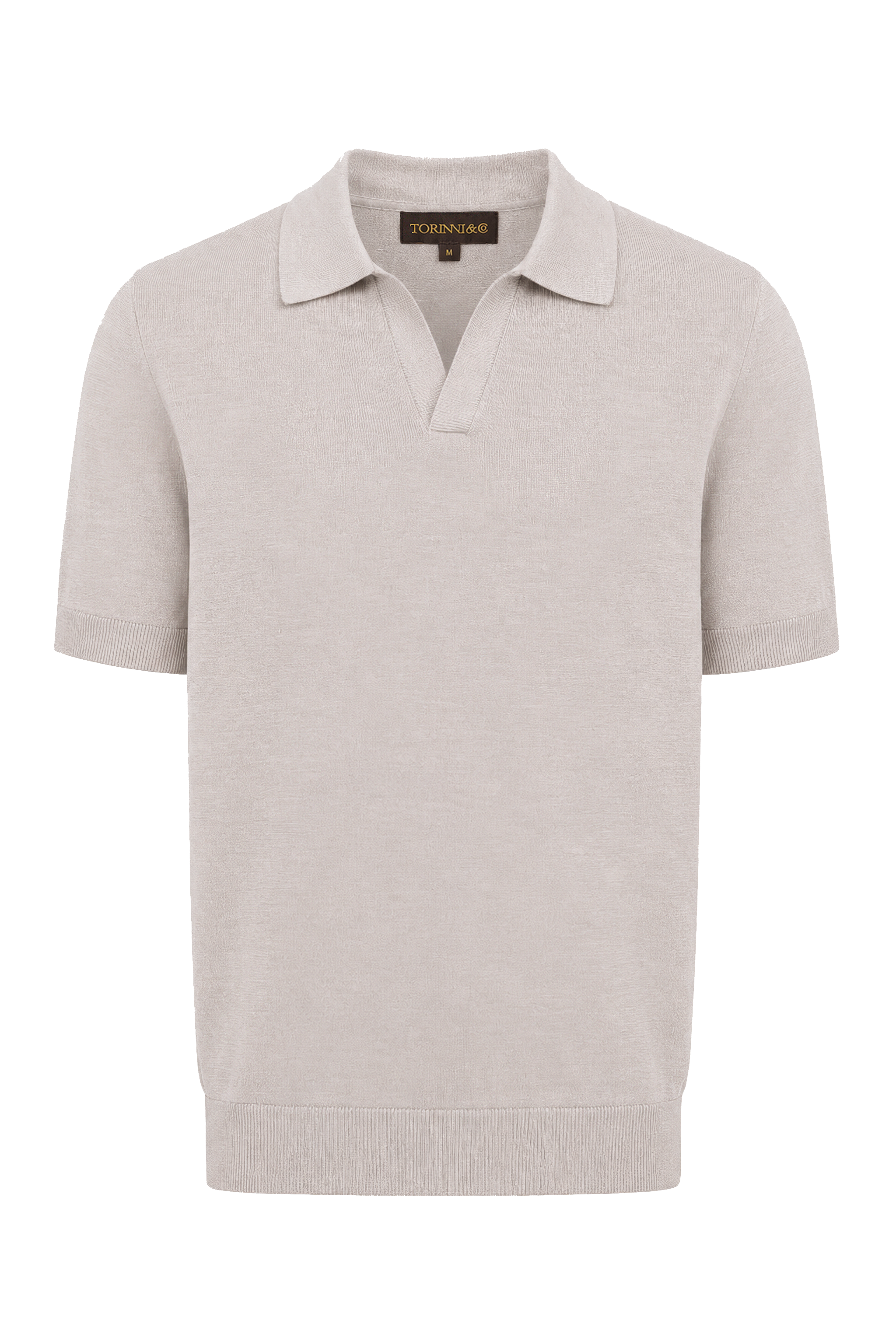 Buttonless Polo in Taupe