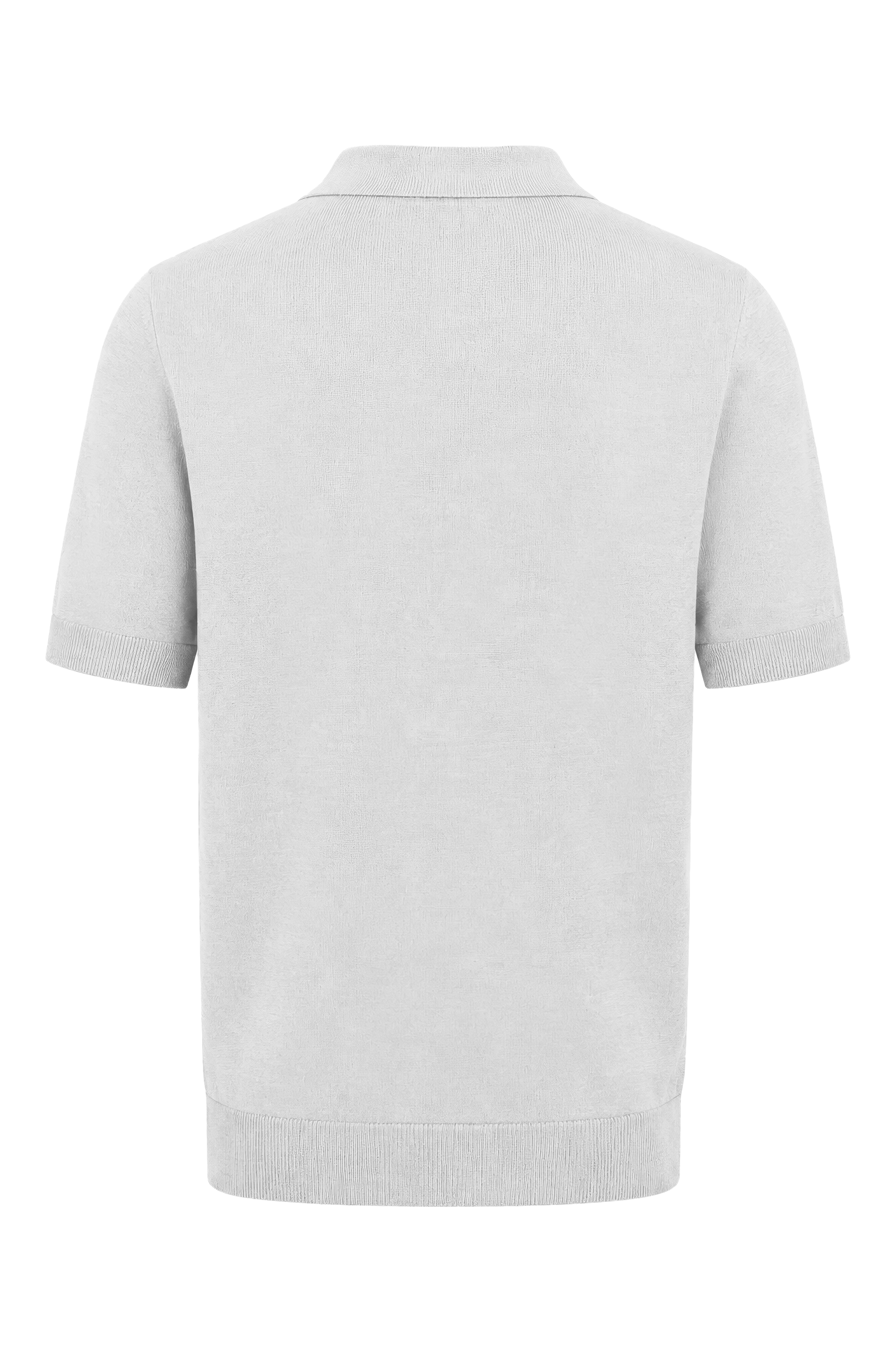 Buttonless Polo in White