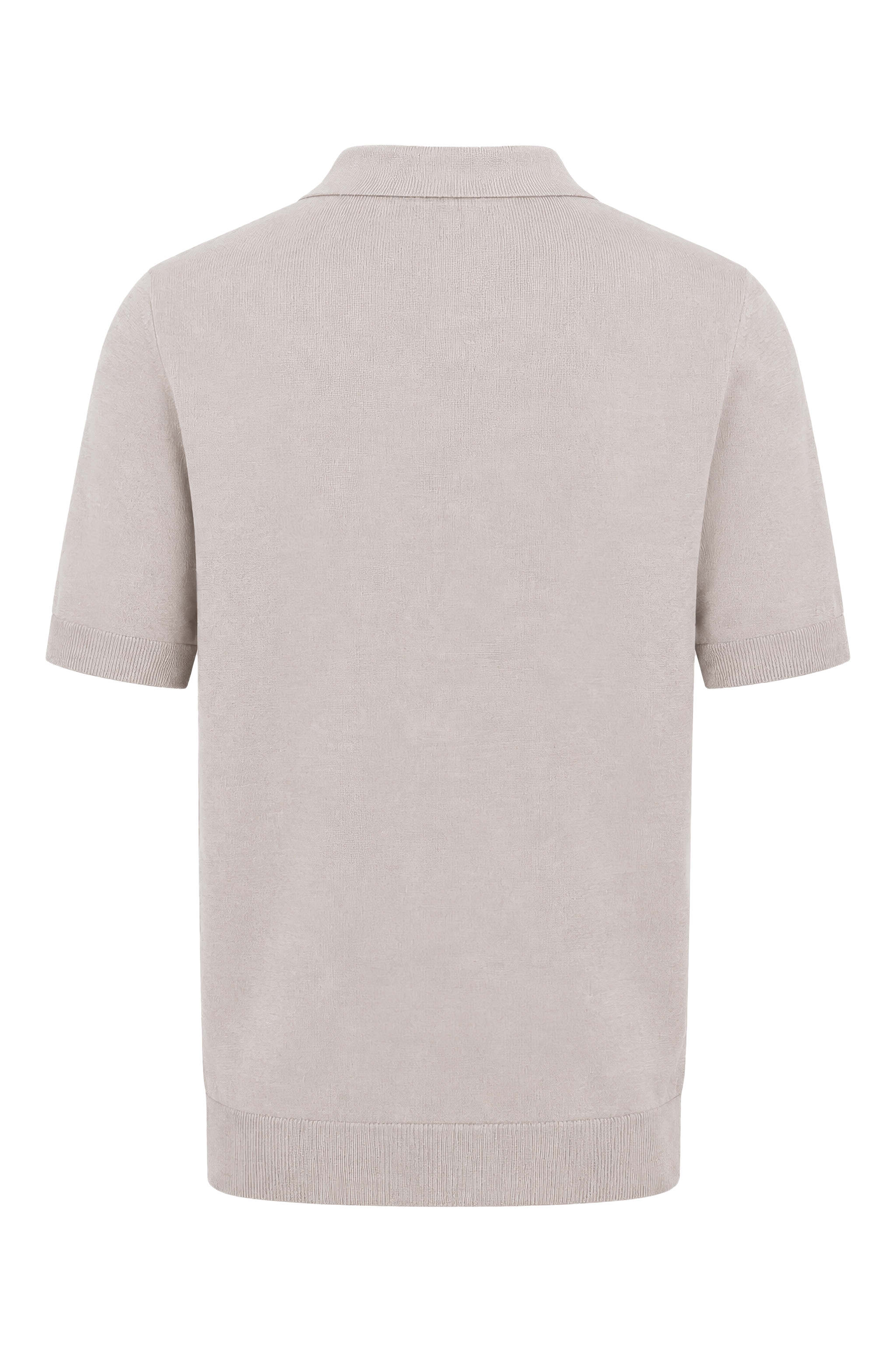 Buttonless Polo in Taupe