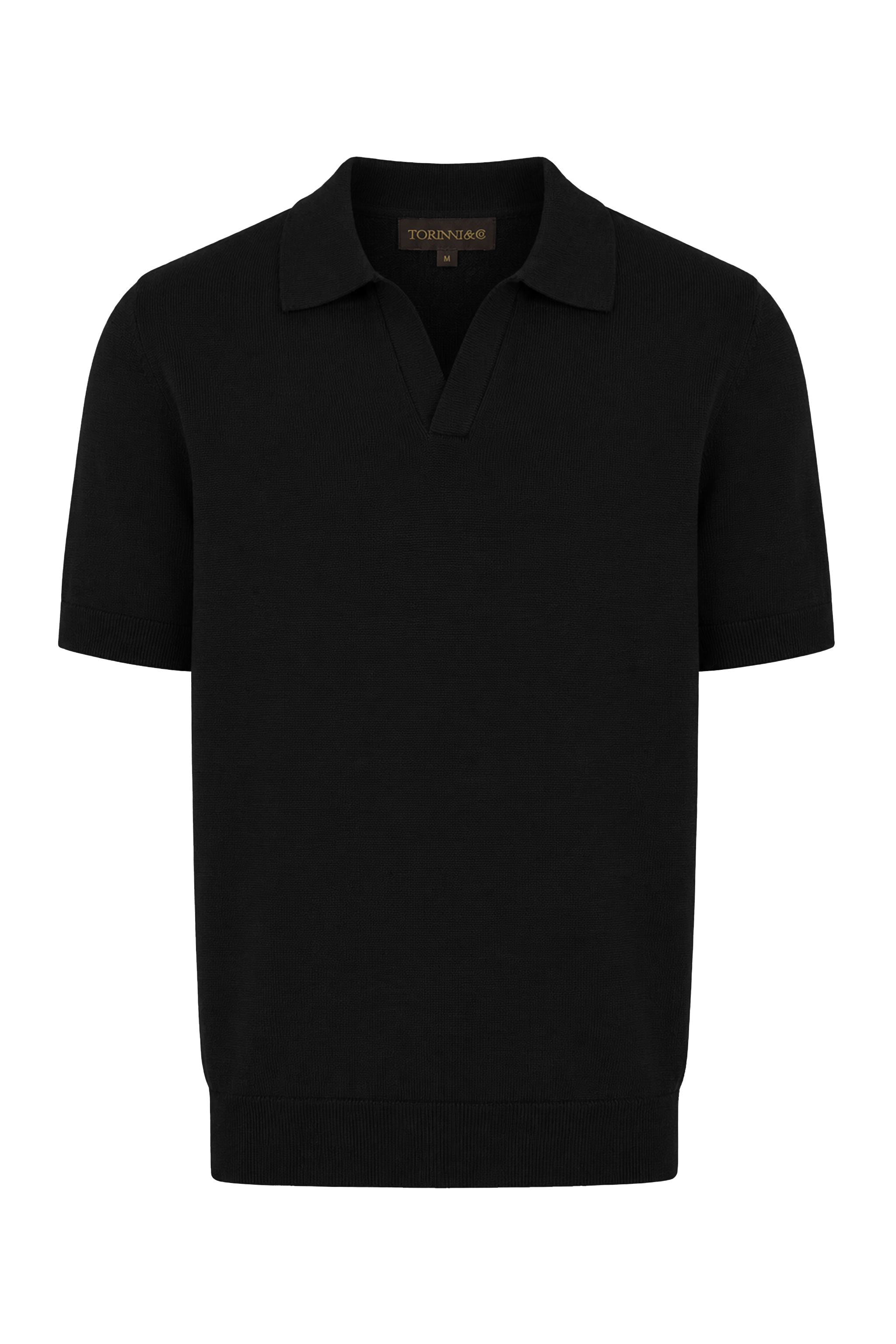 Buttonless Polo in Black